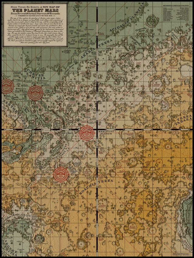 Карта Марса Элеоноры Лутц.