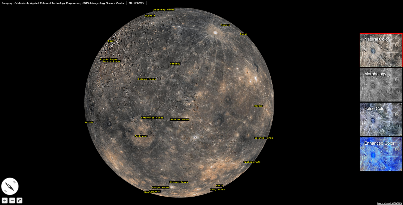 3D-карта Меркурия