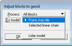 Adjust blocks to geoid