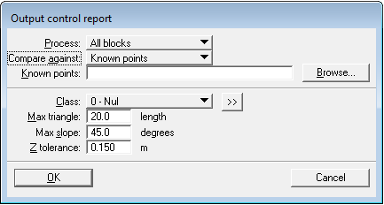 Output control report