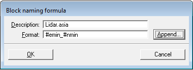 Block naming formula