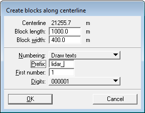 Create blocks along centerline