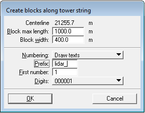 Create blocks along tower string